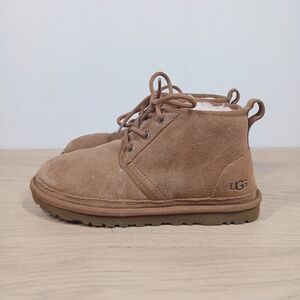 UGG Chestnut Brown Leather Lace Up Shearling Lined Waterproof Winter Boots 1153